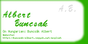 albert buncsak business card